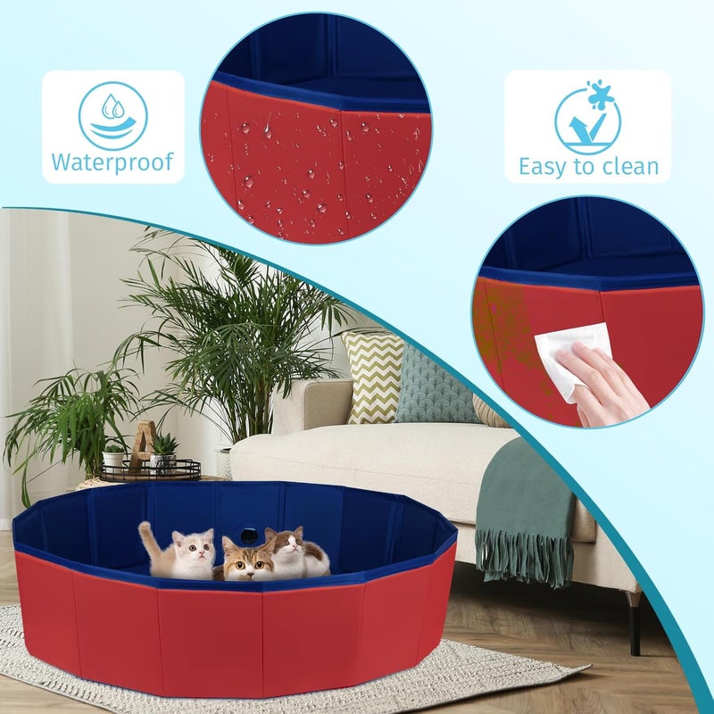 HALAGAS Cat Birthing Box,Whelping Box for Cats, Cat Birthing Nesting Boxs,Whelping Pool,Pet Birth Supplies,Foldable Cates Bath Pool,Convenient Storage, Easy to Clean, Can be Used Indoors or Outdoors - Image 4